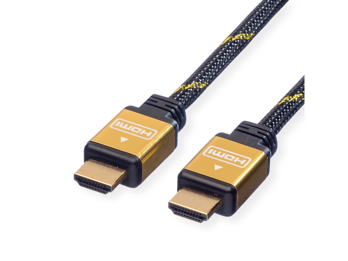 ROLINE GOLD HDMI HighSpeed Kabel met Ethernet, M-M, Retail Blister, 1 m