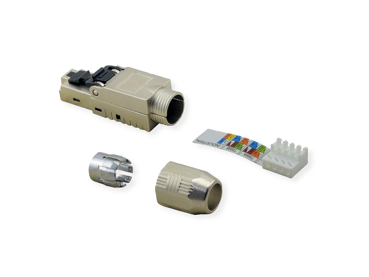 ROLINE veldmontage RJ-45 connector Cat.6A (Klasse EA), STP, zilver