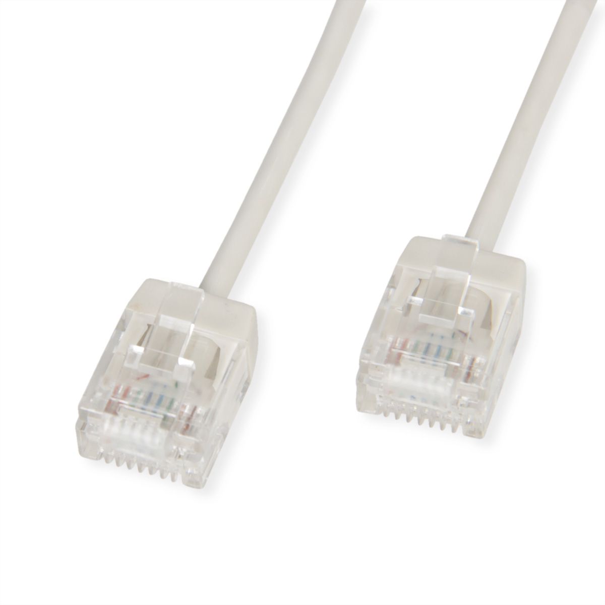 ROLINE UTP DataCenter Patchkabel Cat.6A (Class EA), LSOH, dun, extra korte stekker, grijs, 1 m
