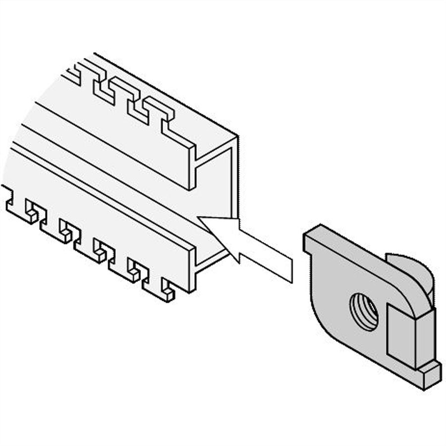 SCHROFF Slide Nut Kit for C-Rail, 10 Pieces