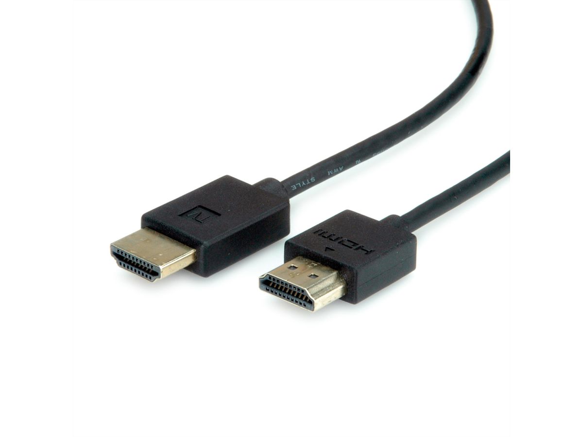 ROLINE 4K HDMI Ultra HD kabel met Ethernet, actief, ST/ST, zwart, 2 m