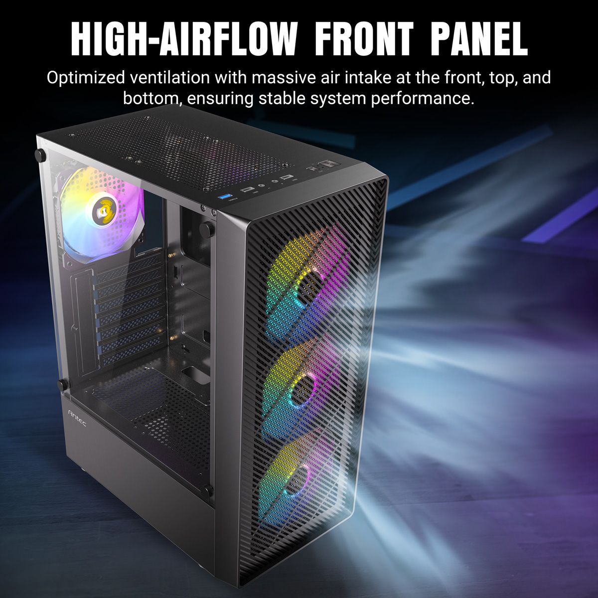 ANTEC AX26 RGB Elite PC case Midi Tower Gaming ATX, black