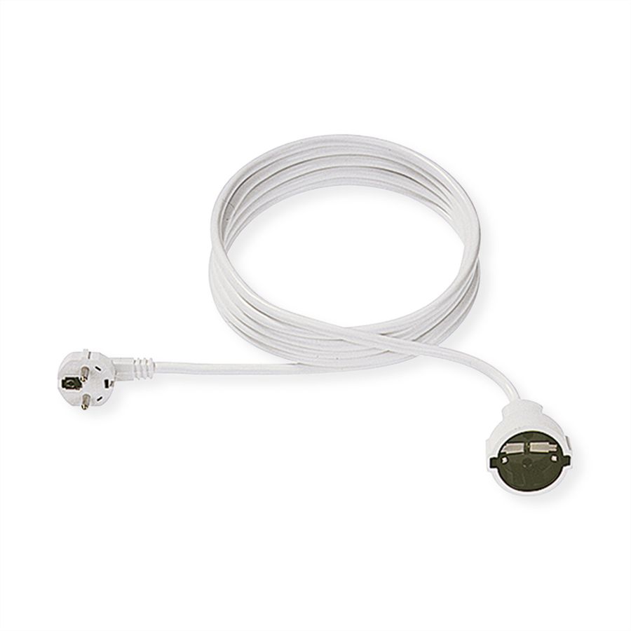 BACHMANN extension cable with earthing contact, 230VAC, white, 15 m