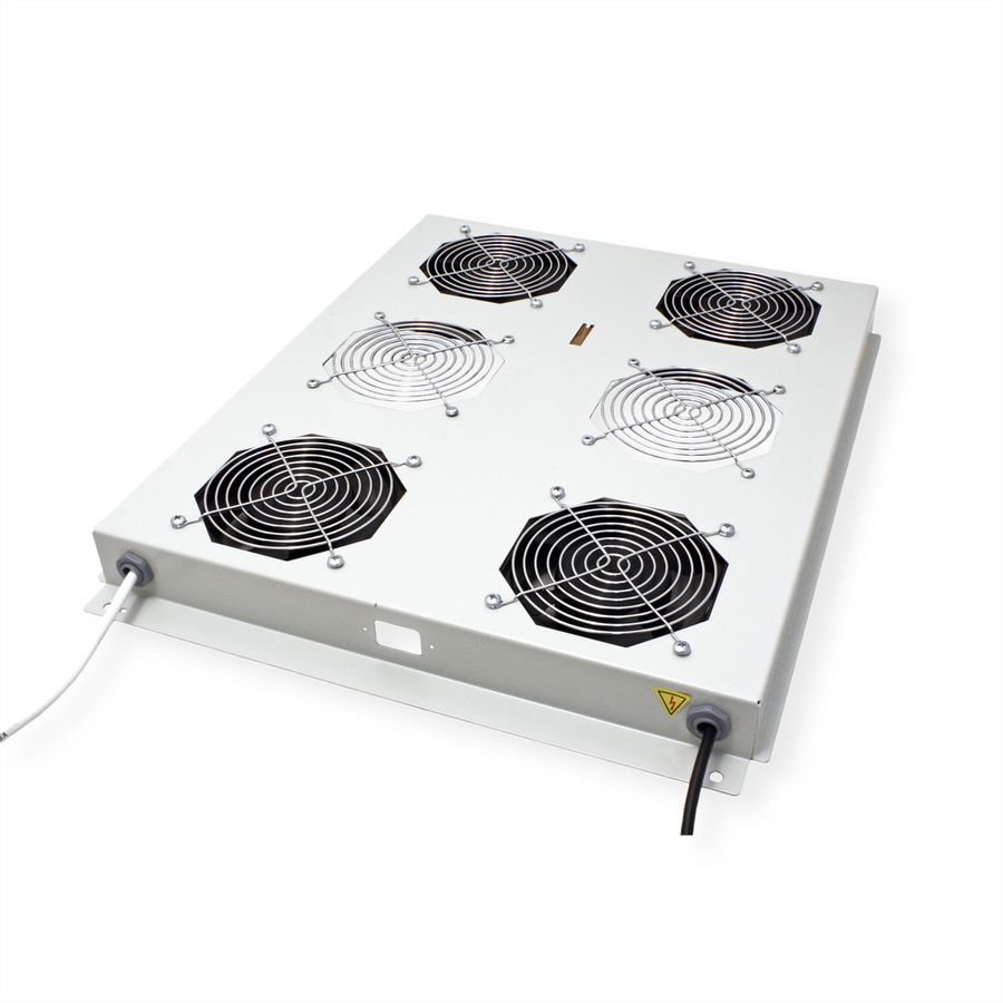 ROLINE 19-inch dakventilatorunit 4 ventilatoren , Thermostaat grijs