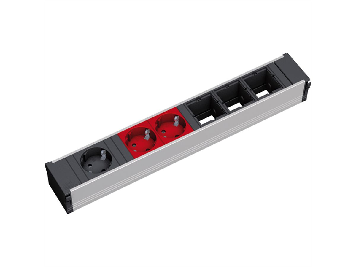 BACHMANN CONI 1xCEE7/3 2xCEE7/3 red, earthing contact 1xblack+2xred