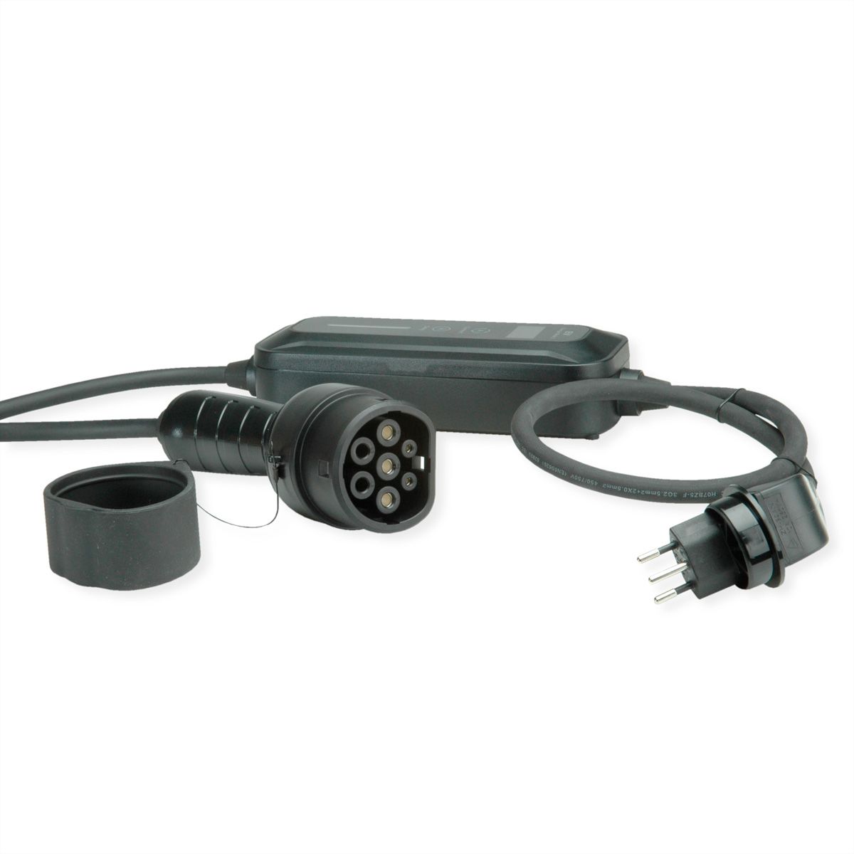 ROLINE Portable EV Charging Cable, Swiss Plug - Type 2, Mode 2, 10 A, 2.3 kW, 3 m