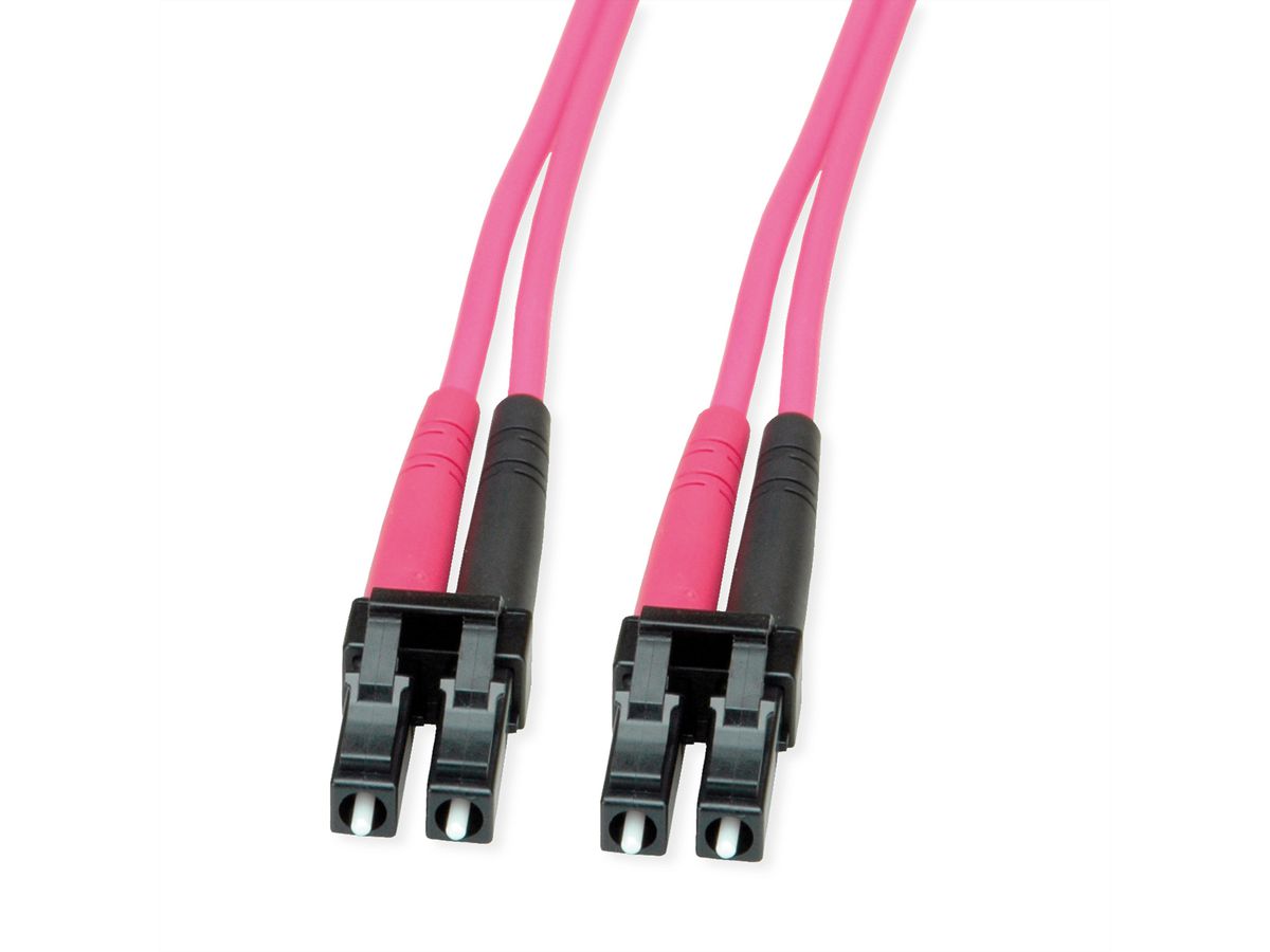 Glasvezel patchkabel TELEGÄRTNER 2x G50/125 OM4, 1x LC Duplex - 1x LC Duplex, violet, 2 m