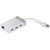 TRENDnet TU3-ETGH3 USB 3.0 naar Gigabit-adapter + USB-hub