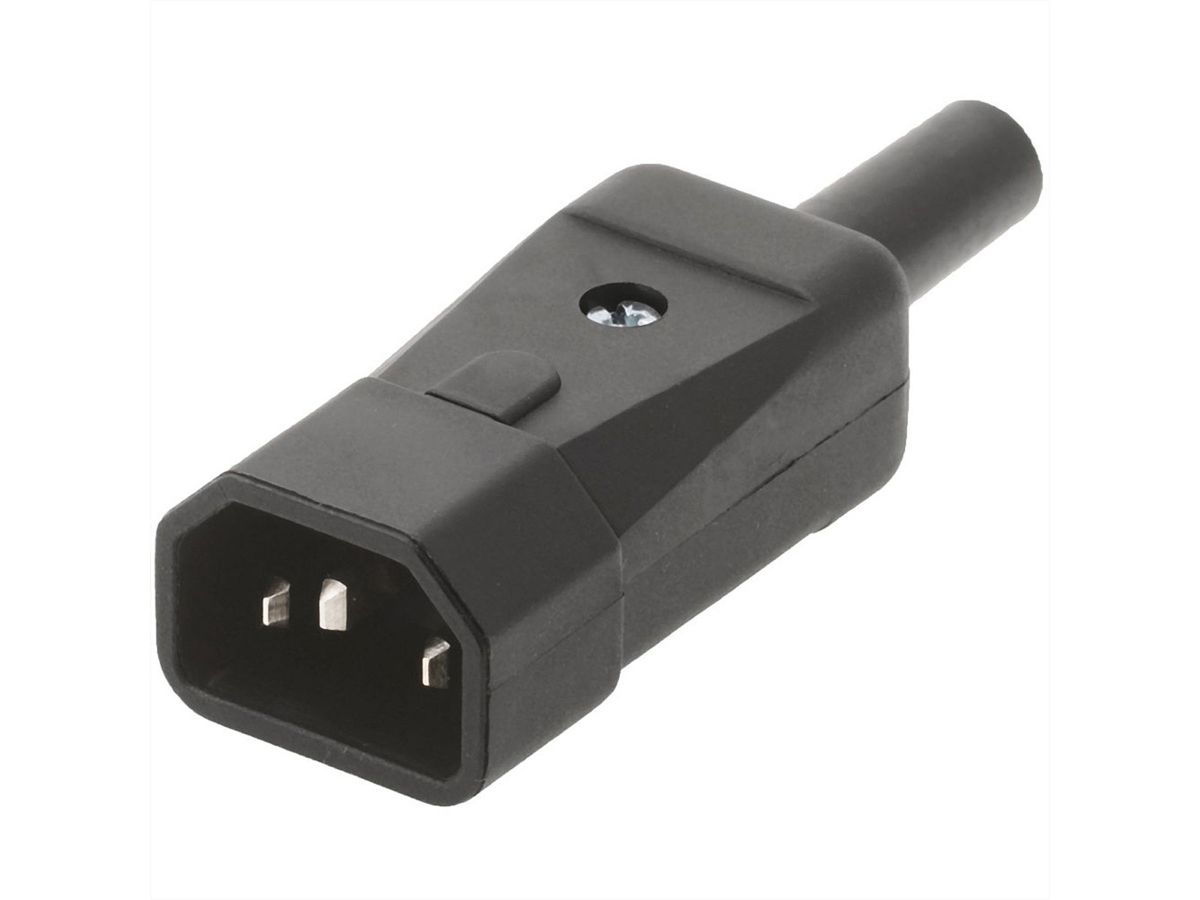 BACHMANN IEC320 C14 plug 10A/250VAC, Screw connection, black