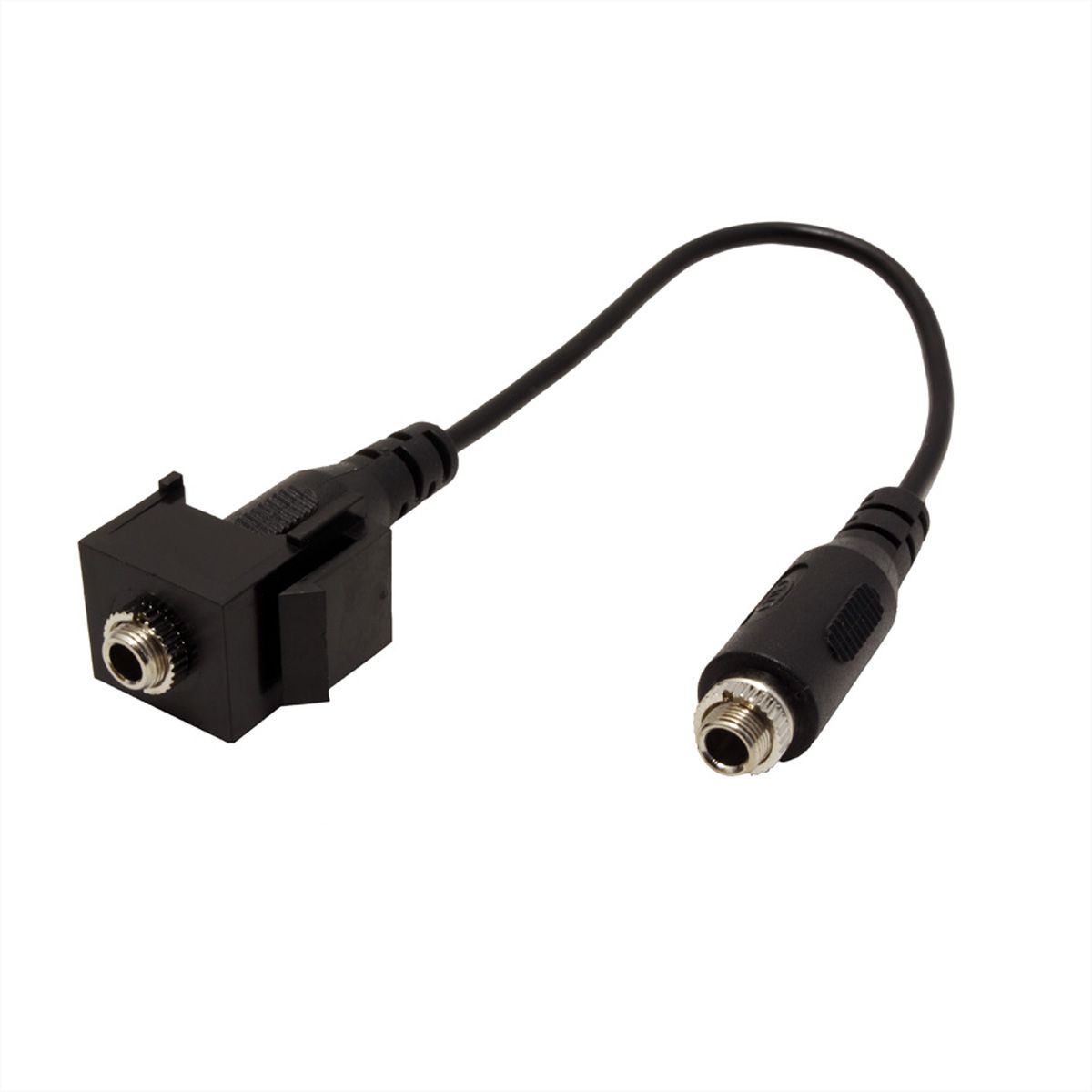 BACHMANN Keystone mini-jack 3,5 mm 3-polig. stereo, zwart