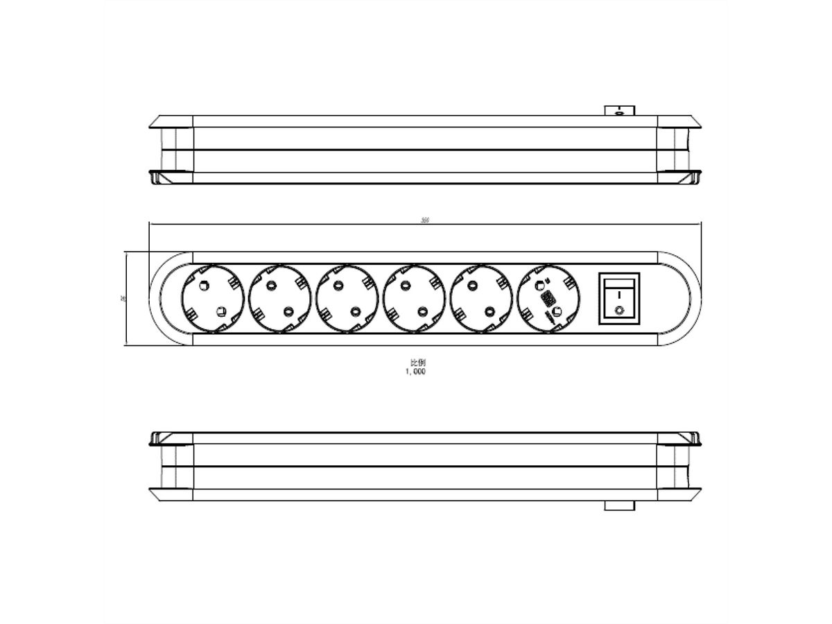 BACHMANN SMART 6xCEE7/3 brown, 6x earthing contact