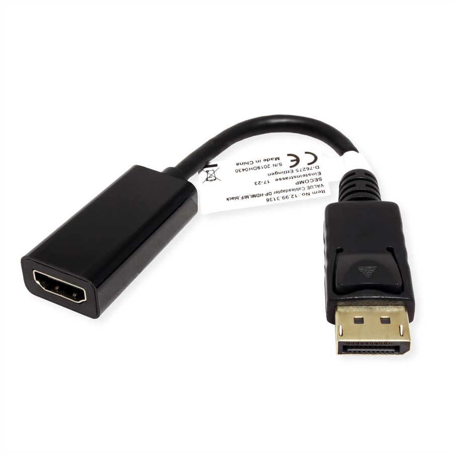 VALUE DisplayPort - HDMI Adapter, DP Male-HDMI Female