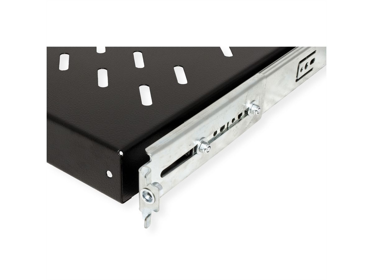 ROLINE 19-inch plank 1 U , Uitschuifbaar 550mm diep 25 kg zwart