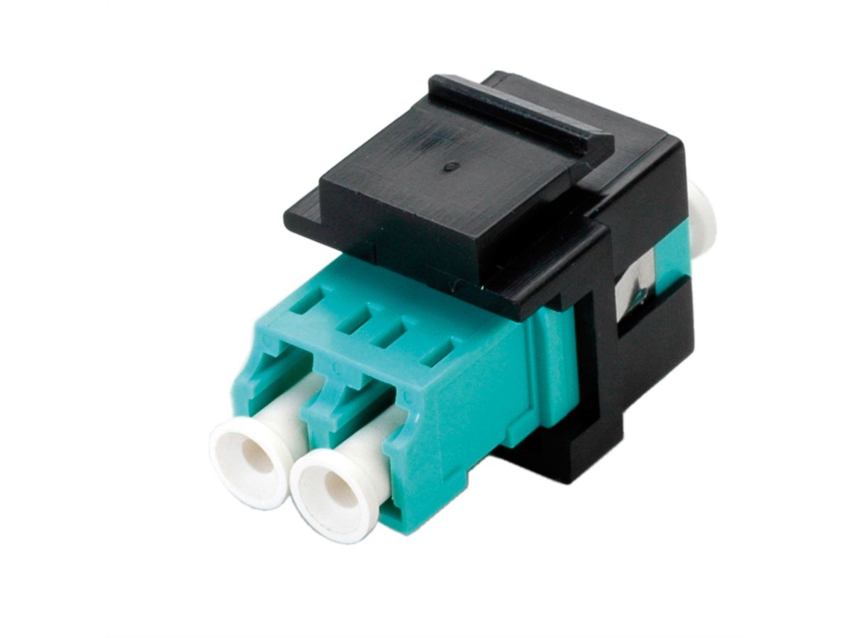 ROLINE Fiber Optic Keystone Jack, LC Duplex, Multimode, OM3