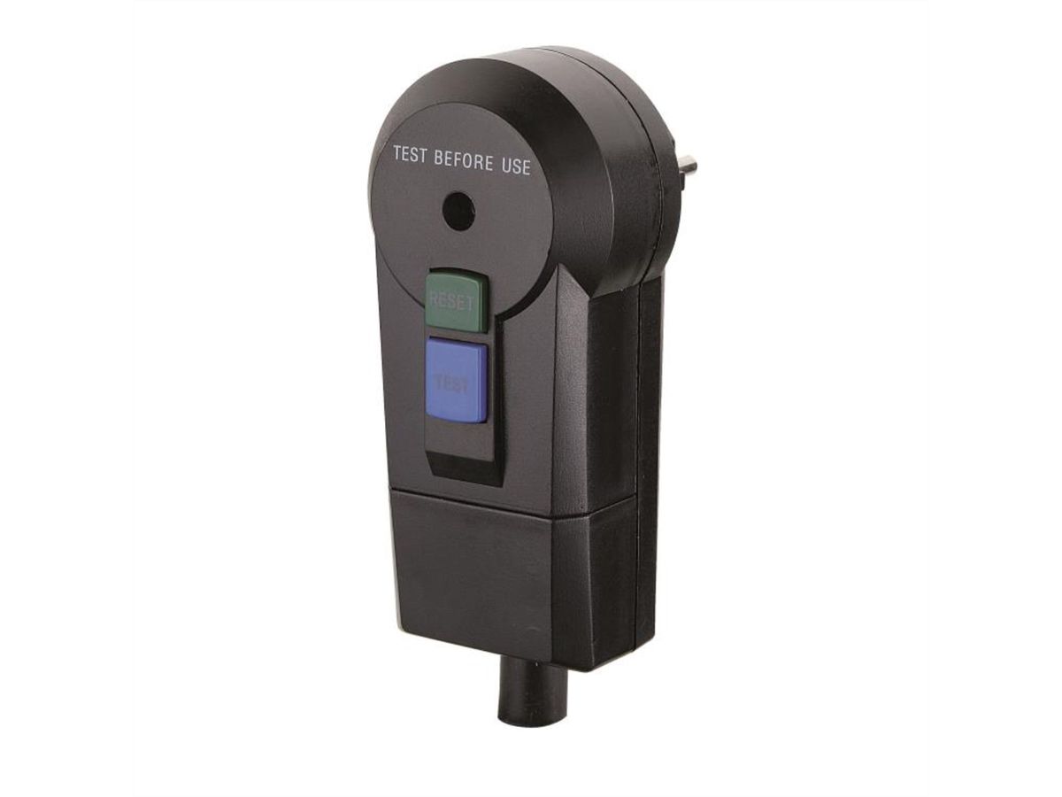 BACHMANN earth leakage protection plug, IP 44 black < 30mA Tripping current < 30ms