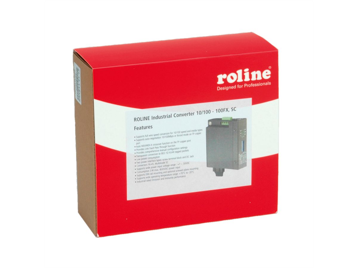 ROLINE Industrial Converter 10/100Base-T - Multimode Optical Fiber, SC