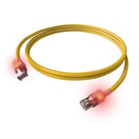 EasyLan S/FTP DualBoot LED Patch Cable Cat.6A, RJ45 / RJ45, LSOH, yellow, 0.5 m