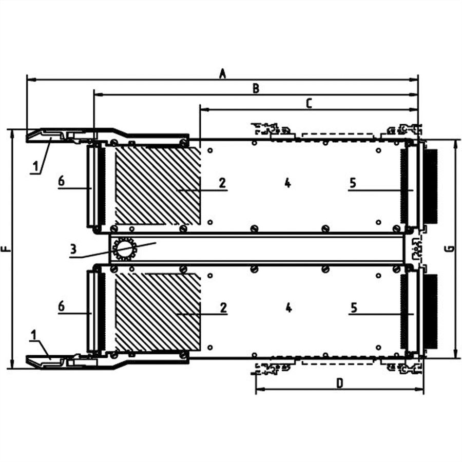 SCHROFF testadapters voor VMEbus, P2, 3 HE, 220 mm