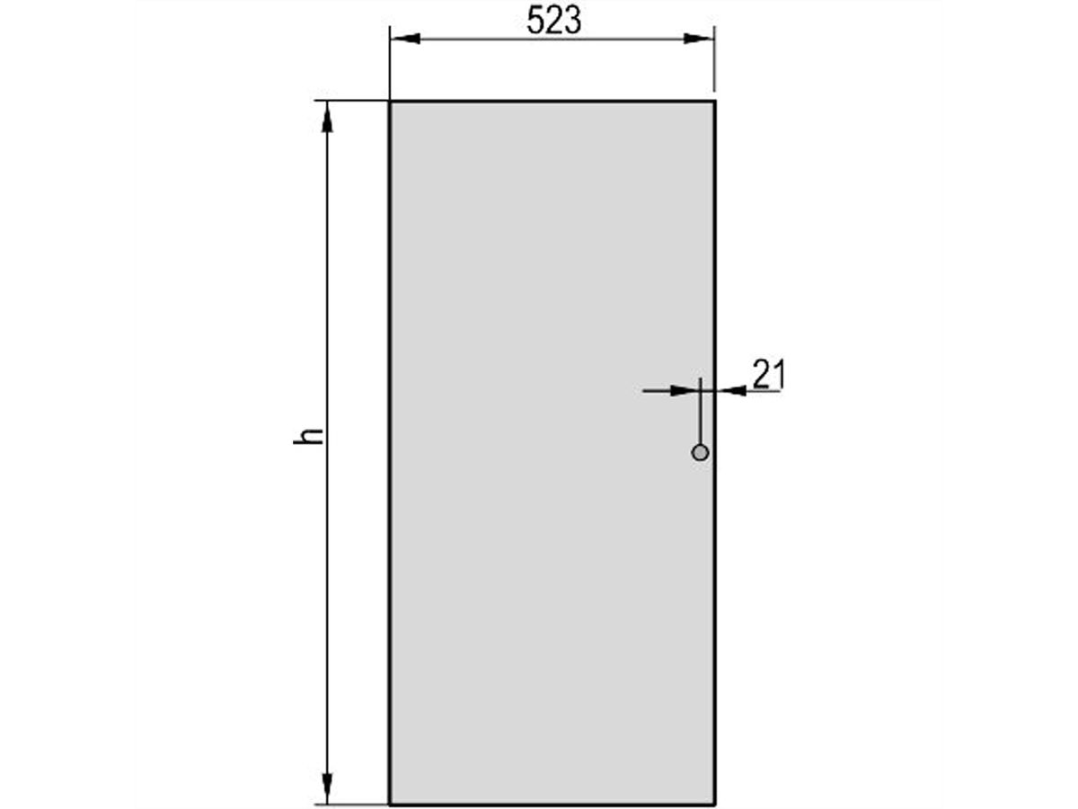 SCHROFF Eurorack Steel Door, 120° Opening Angle, RAL 7035, 29 U 600W