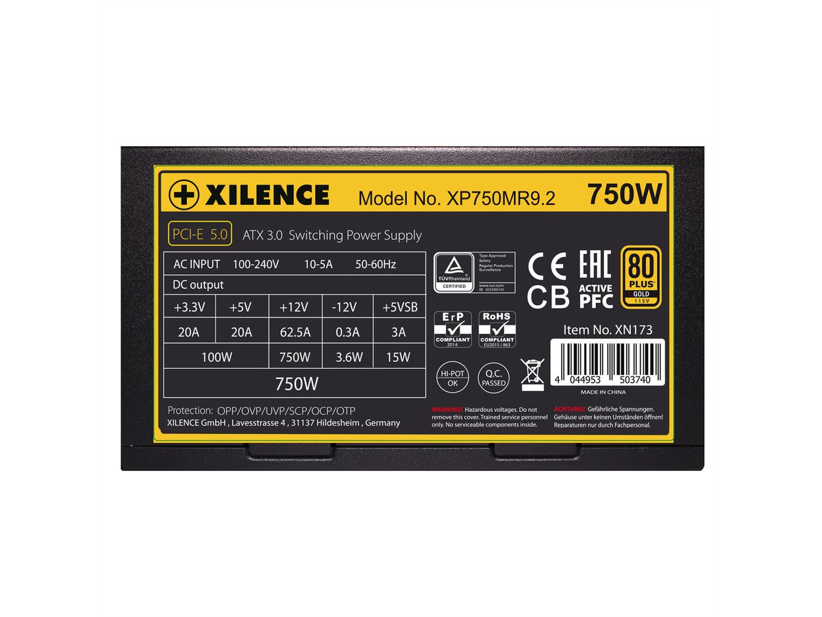 XILENCE XP750MR9.2 Voeding 750W ATX 3.0 Semi Modulair