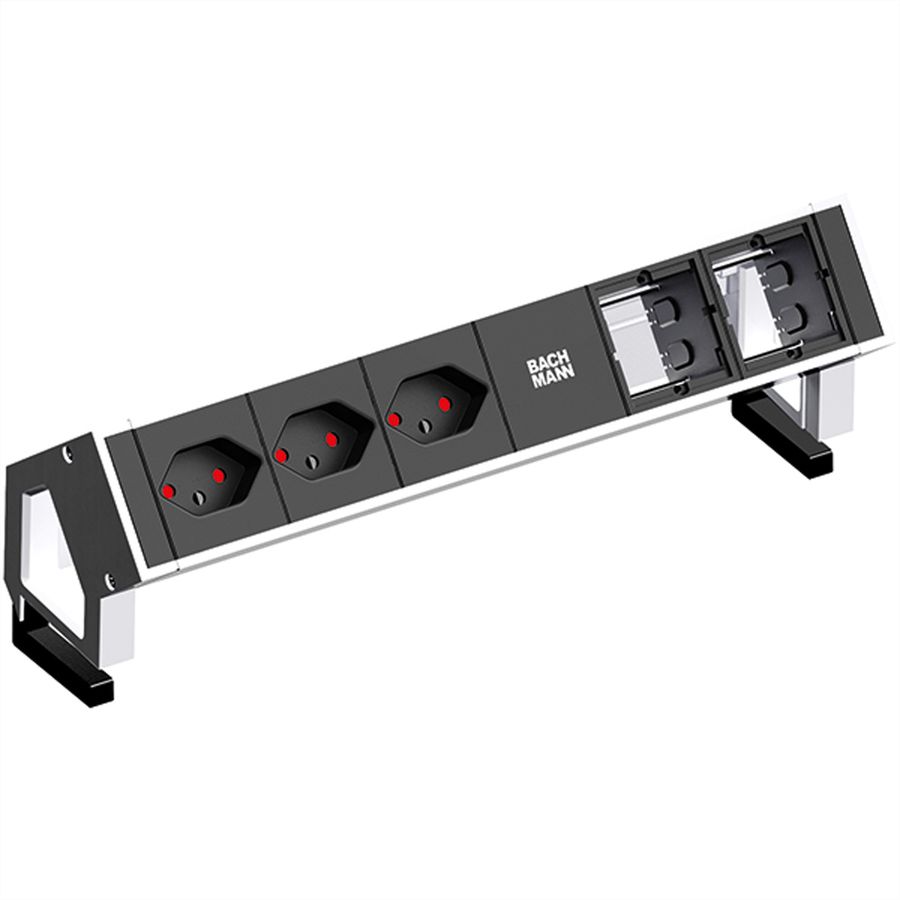 BACHMANN DESK2 3xCH T13 90° 2xCM, Stroom 0,2m GST18 RAL9010, Zwitserland