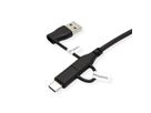 ROLINE USB 2.0-kabel type C, M/M, met adapters voor gegevensblokkering type A+C, 1 m