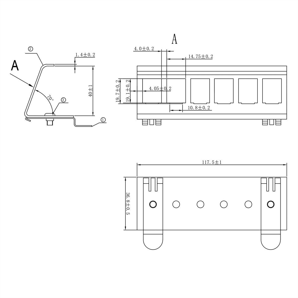 VALUE - DIN-rail adapter leeg, voor 6 keystones