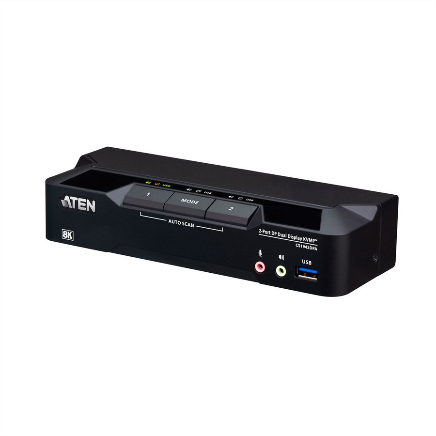 ATEN CS1942DPA 2-poorts USB 3.0 8K DP KVM, DUAL View