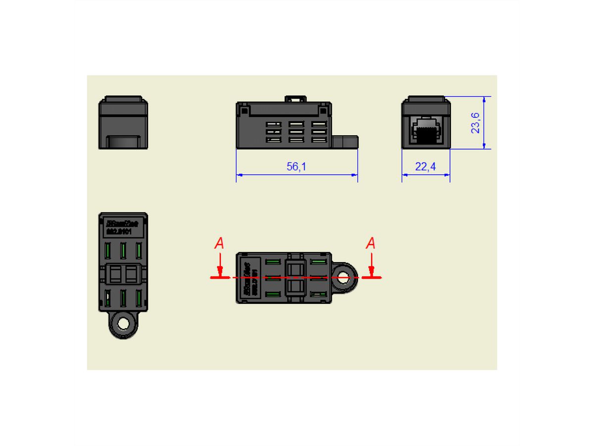 BACHMANN BlueNet 2 temperature sensor, incl. connection cable 2m CAT5e