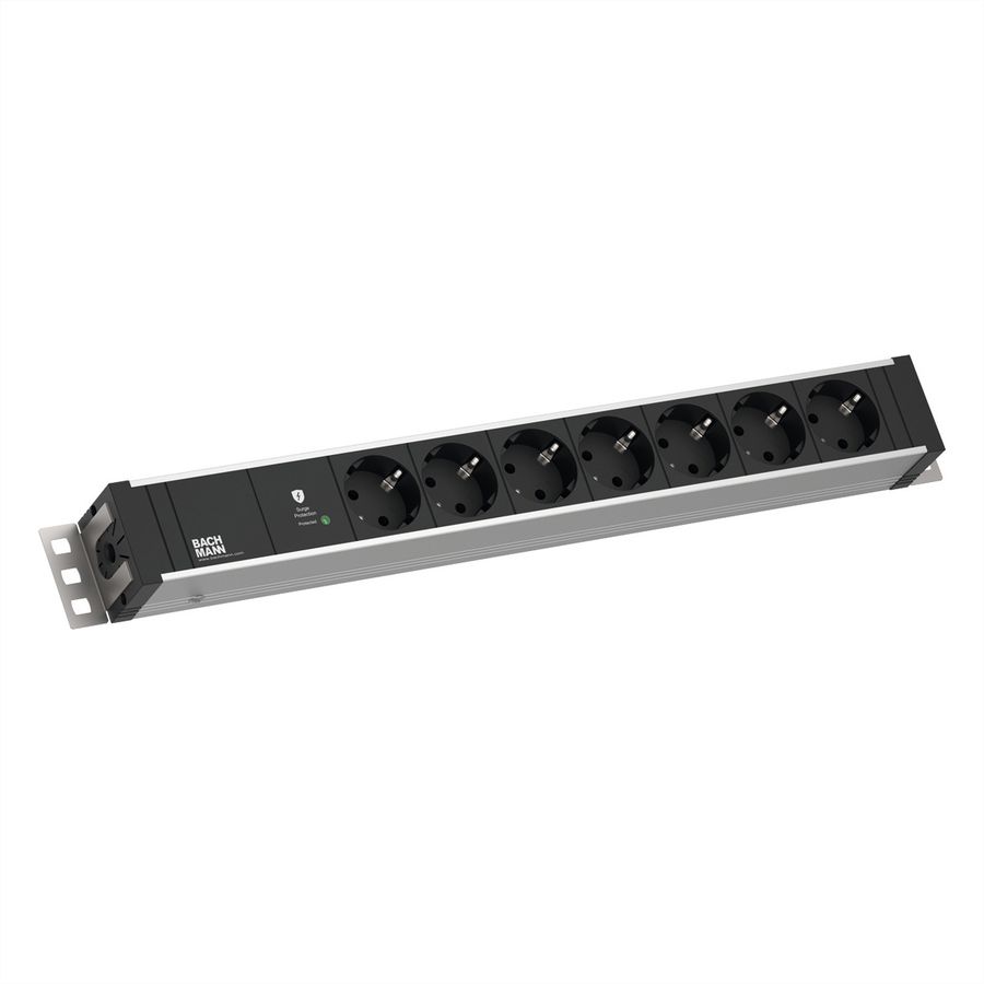 BACHMANN 19" 1,5U 7xCEE7/3 ws 1xSPD-Plus 2,0m CEE7/7