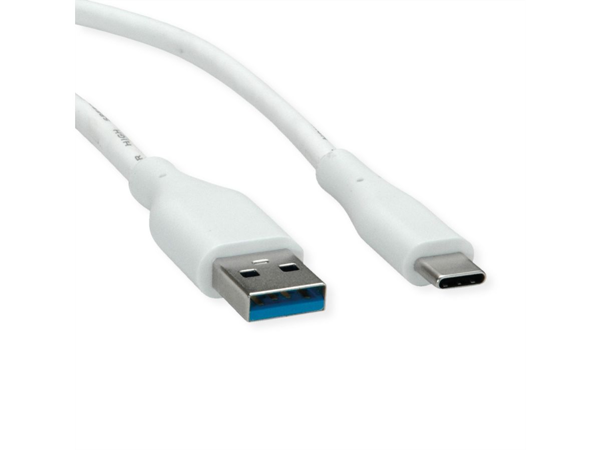 VALUE USB 3.2 Gen 1 kabel, A-C, M/M, wit, 3 m