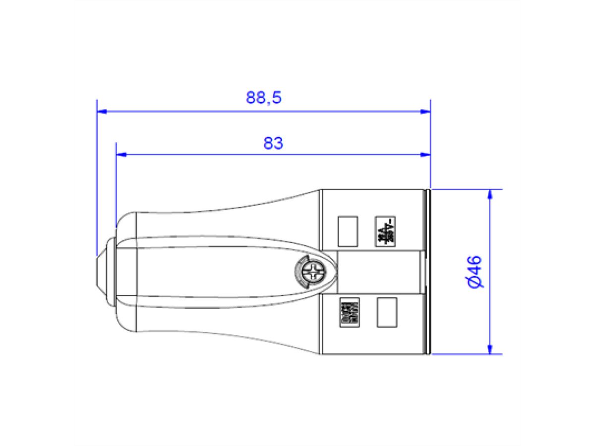 BACHMANN montagekoppeling wit, CEE 7/3 2-polig met geaard contact