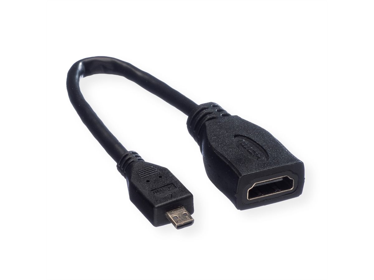 VALUE HDMI High Speed Cable + Ethernet, A - D, F/M, 0.15 m