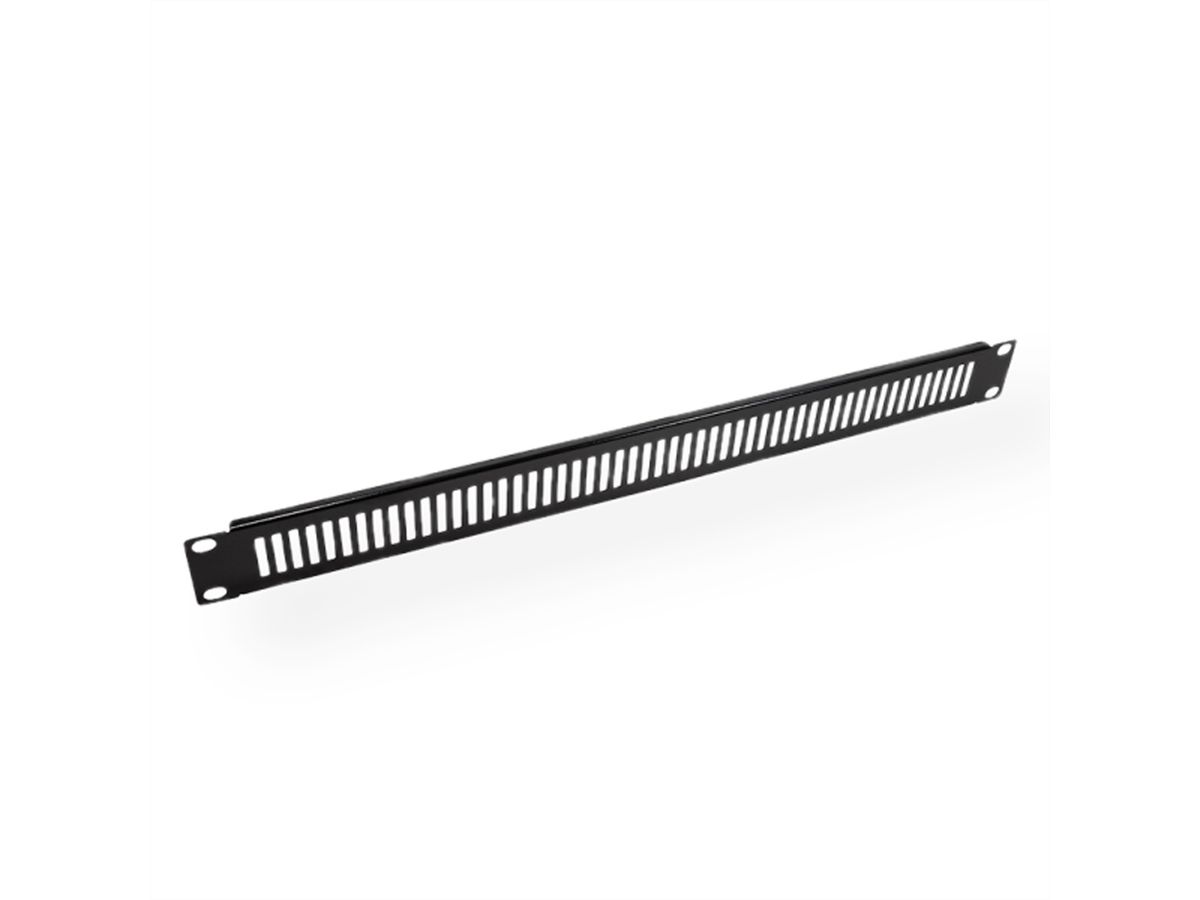 19” Rack Front Ventilation Panel, 1U, Metal, RAL 9005 black