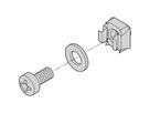 SCHROFF 19" montageset M6, schroef, sluitring, moer, 8 stuks