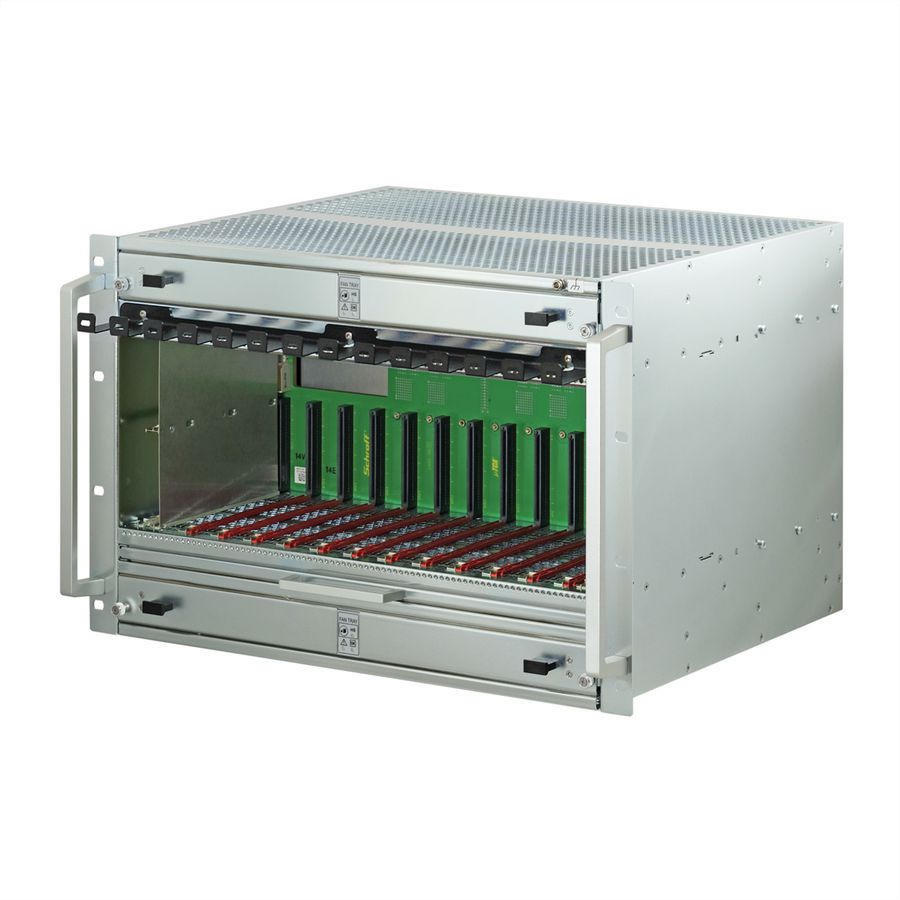 SCHROFF MTCA.4 Systeem voor 12 dubbele Full-Size AMC modules, CMS topologie, 7 HE, 84 PK,