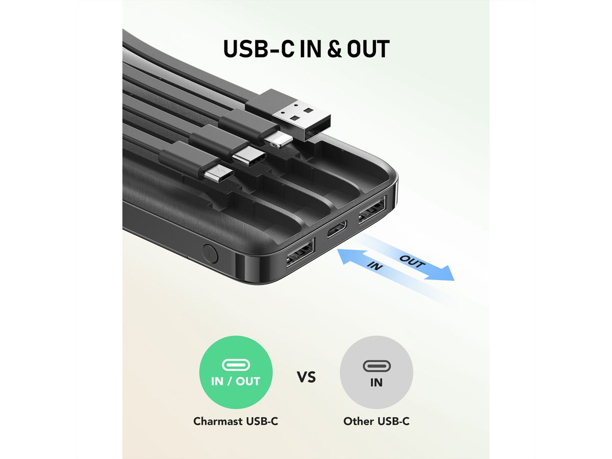 CHARMAST Powerbank W1148 10000mah black