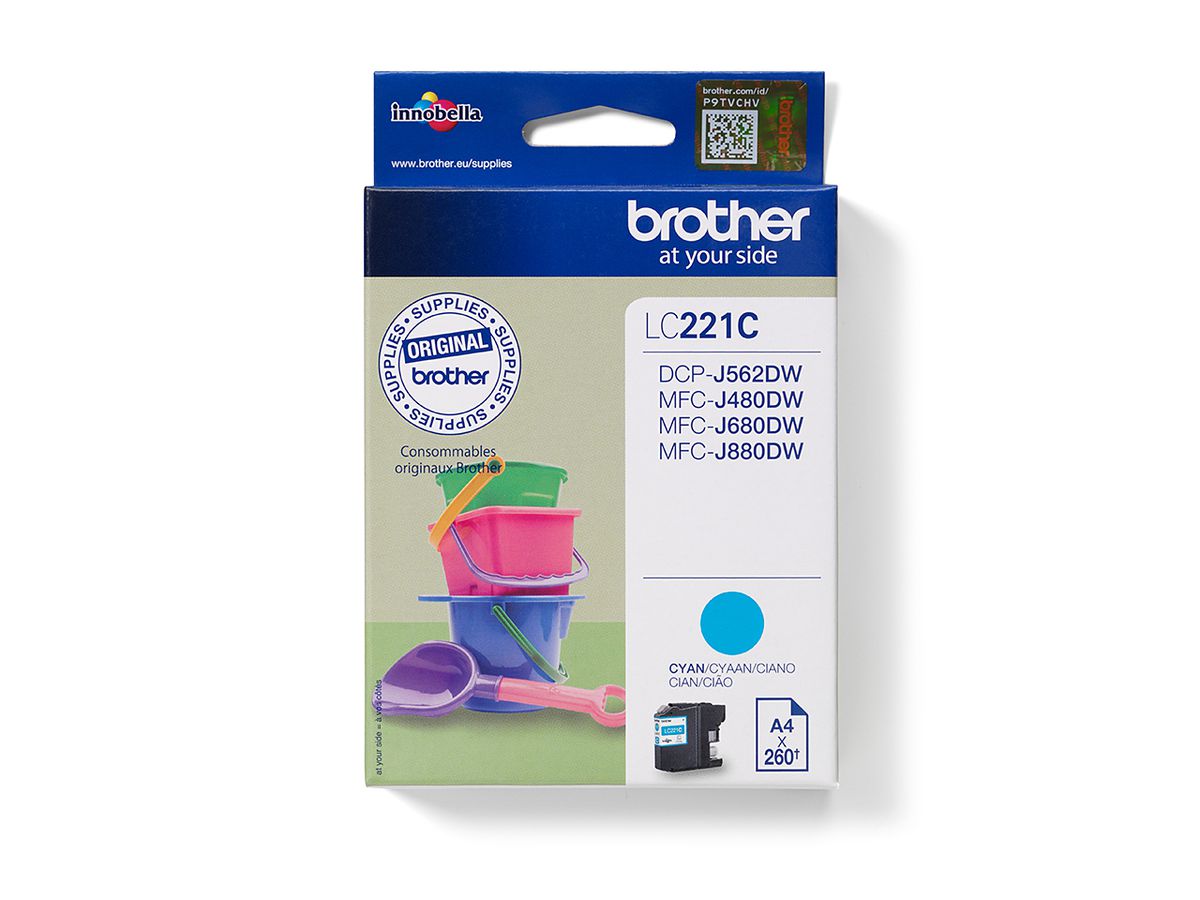 Brother LC221C inktcartridge 1 stuk(s) Origineel Cyaan