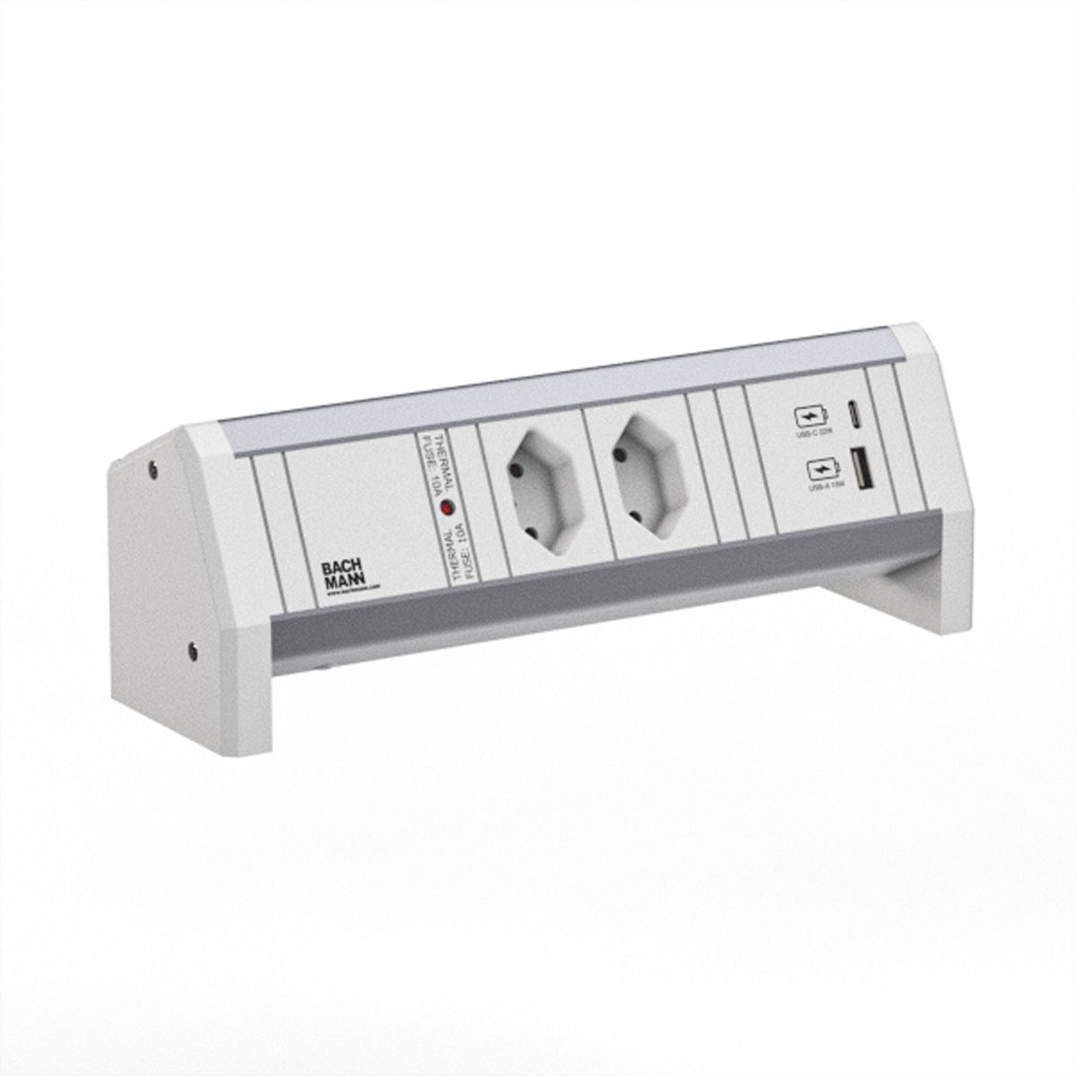 BACHMANN DESK 2xCH 0° 1xUSB A/C 22W GST18 RAL9010