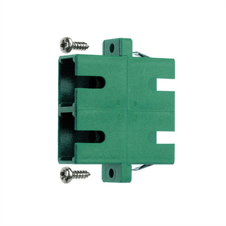 TELEGÄRTNER SC/APC duplex koppeling, singlemode, Keramische huls, kunststof behuizing groen