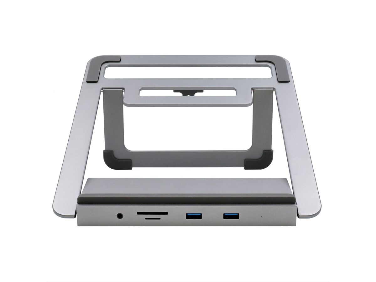 EXSYS EX-1223HM 12 in 1 USB-C dockingstation met notebookstandaard voor notebook, Matebook en MacBook