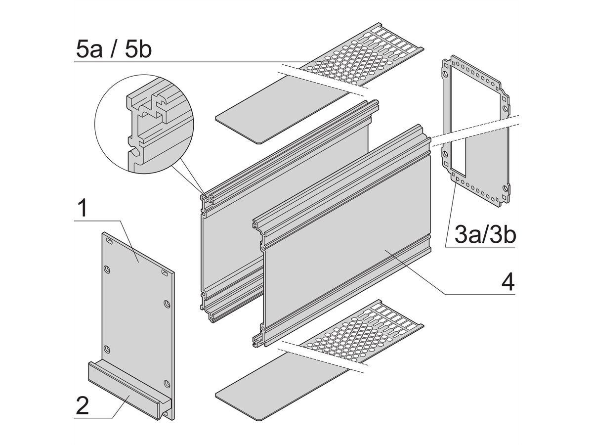 SCHROFF Insteekeenheid met frame PRO-Set, Niet-afgeschermd, geperforeerd, meerdere aansluitingen, 3 HE, 10 HE, 227 mm