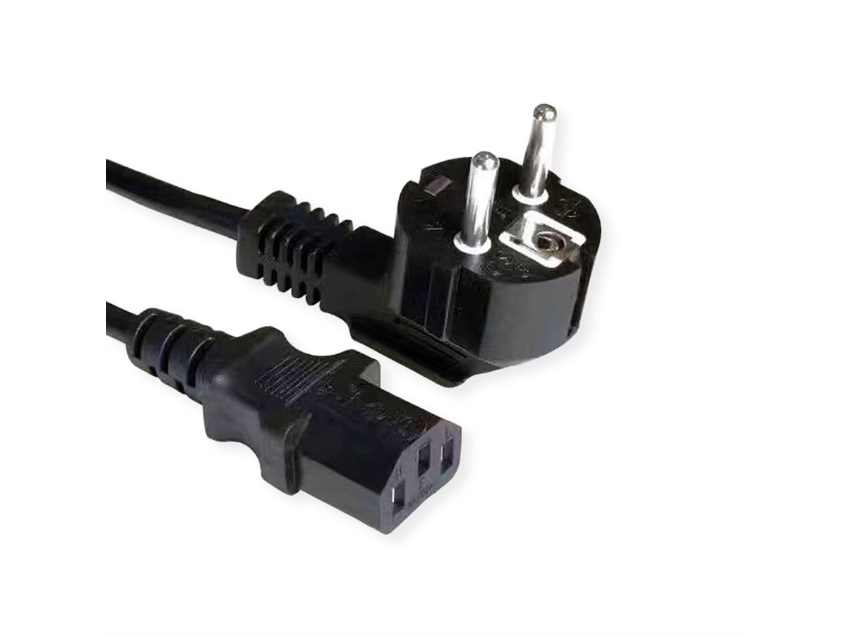 VALUE stroomkabel, recht IEC-Female, zwart, 3 m