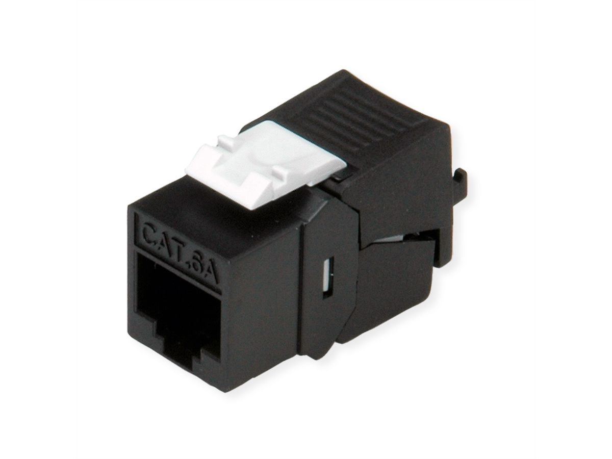 ROLINE Cat.6A (Klasse EA) Keystone, niet afgeschermd, zonder gereedschap, compact, zwart