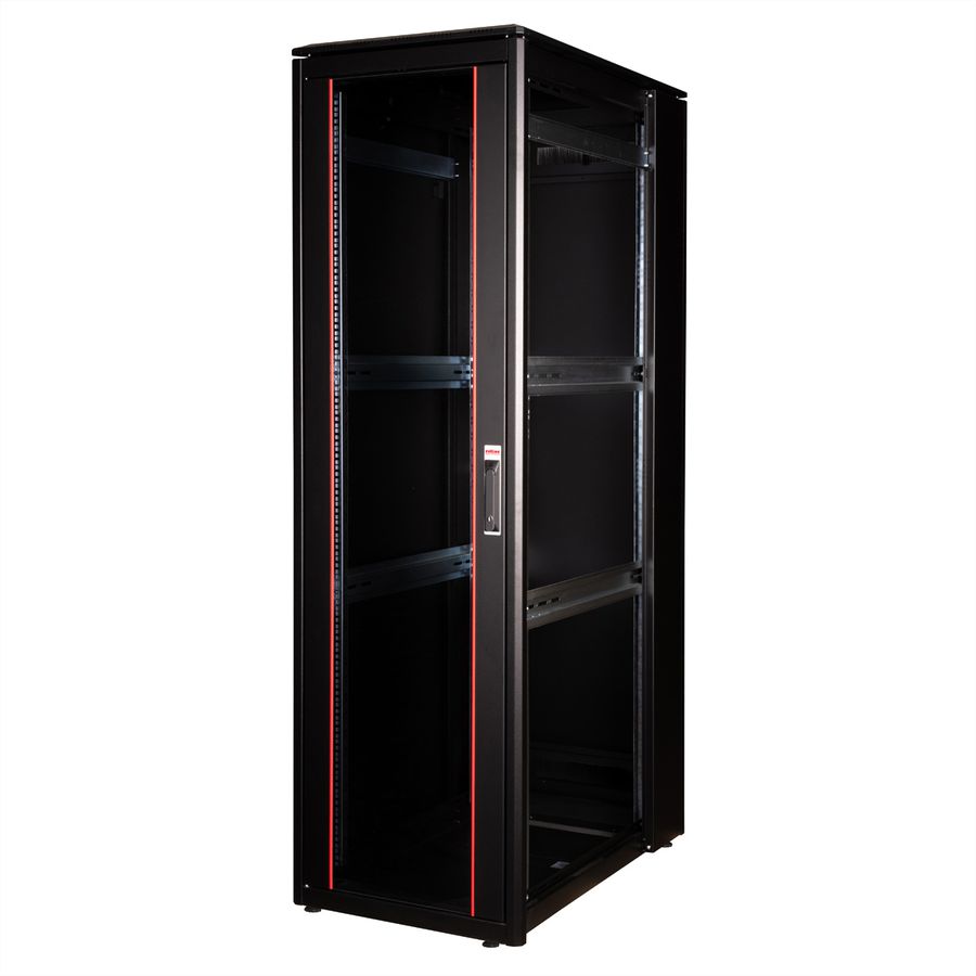 ROLINE 19-inch netwerkkast Pro 42 U , 600x1000 BxD Glazen deur zwart