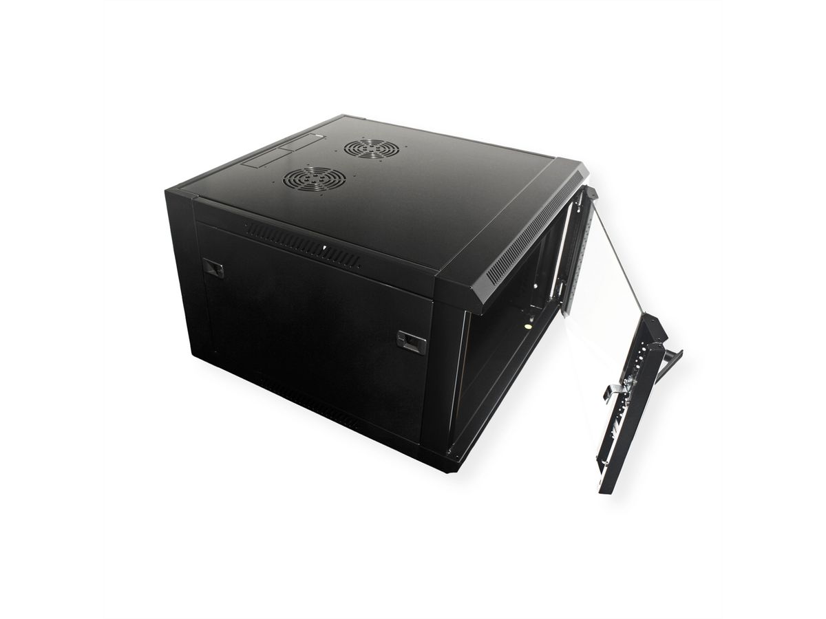 VALUE 19" Wall Mount Rack 6U, 368 x 570 x 600mm (HxWxD), black