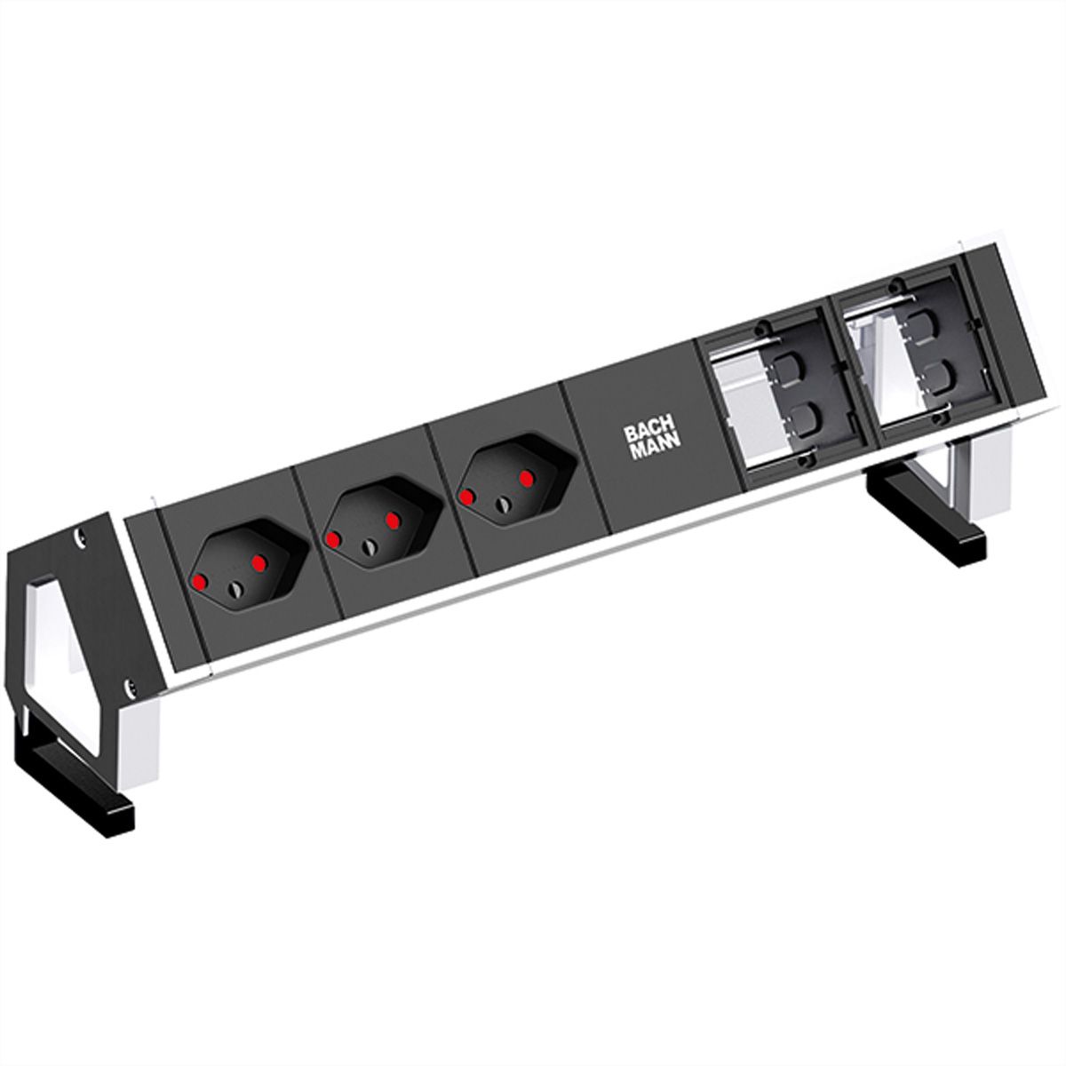 BACHMANN DESK2 3xCH T13 90° 2xCM, Stroom 0,2m GST18 RAL9010, Zwitserland