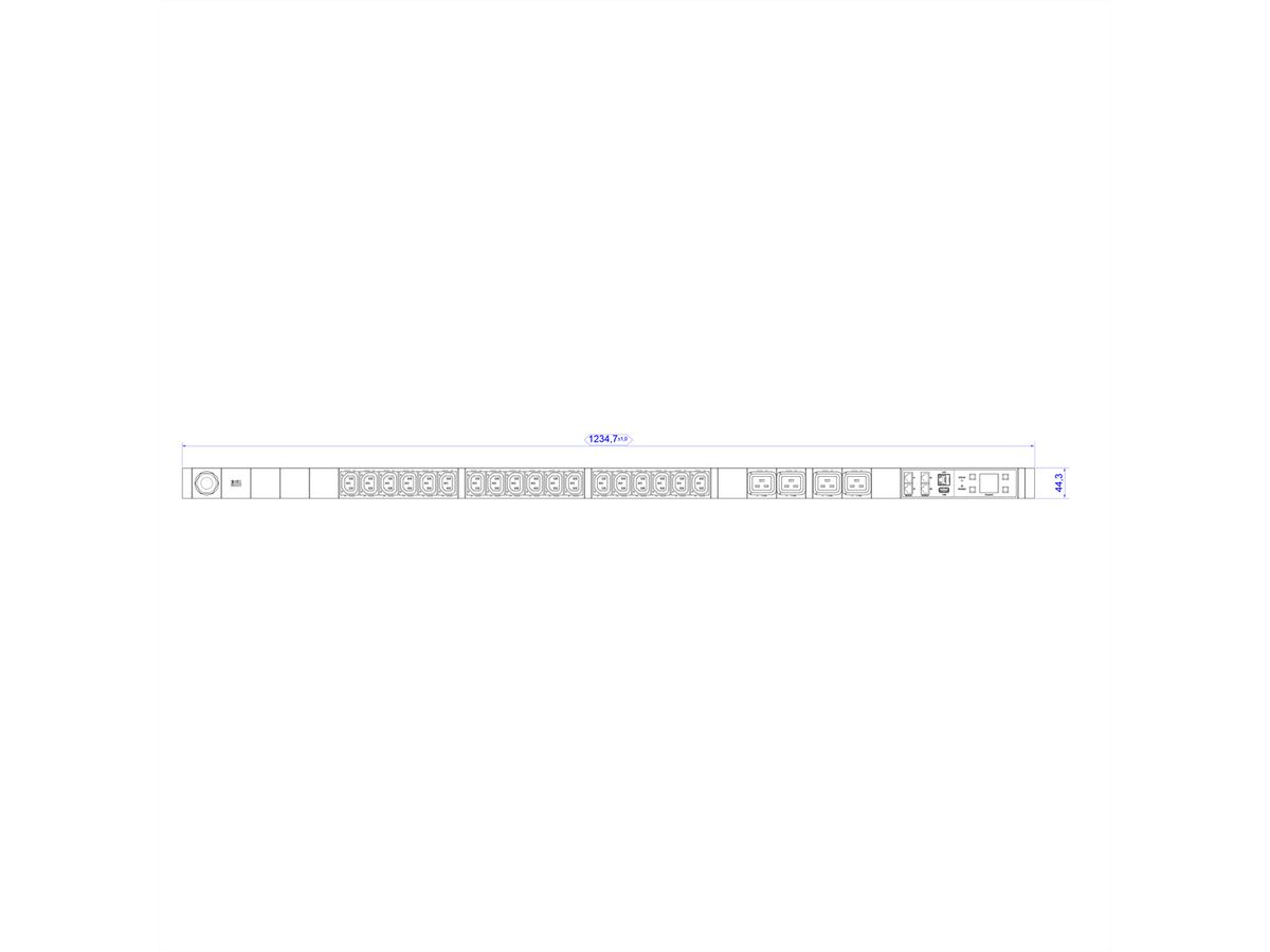 BACHMANN BN7000 18xC13 4xC19 , Mess.p.Ph. 3G2.5 CEE16A Lan-schakelaar.p.D.