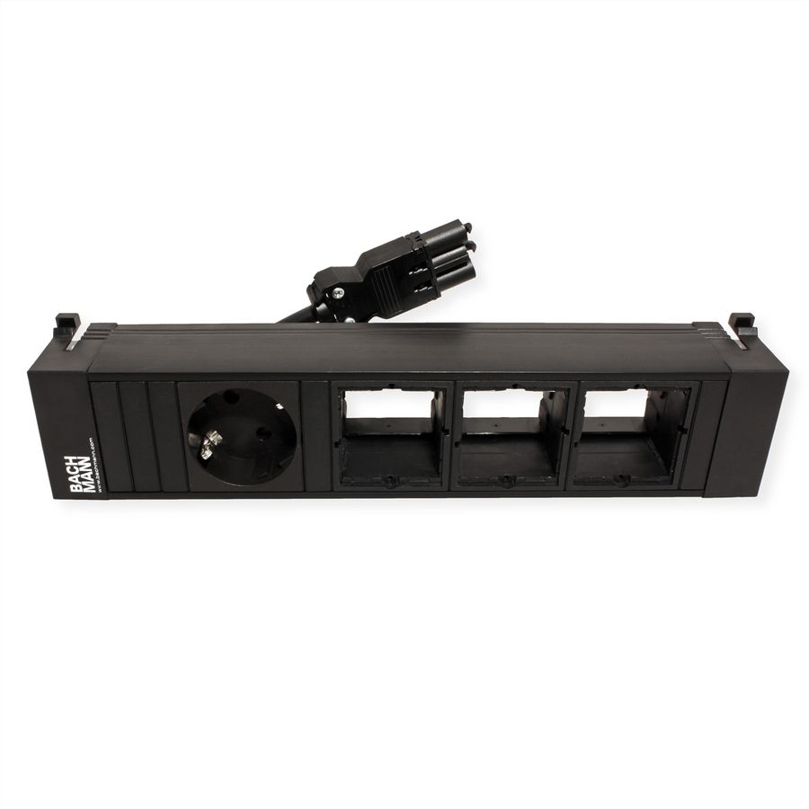 BACHMANN POWER FRAME Medium 1x earthing contact 3x ABD, plastic