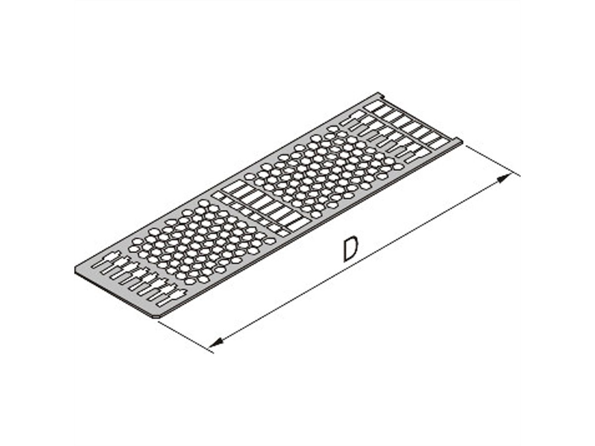 SCHROFF Frame Type Plug-In Unit Cover Plate, With Perforation for Guide Rails, 21 HP, PCB 227 mm